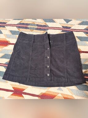 American Eagle  Corduroy Button-Front Mini Skirt in Dark Gray
